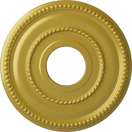 Ekena Millwork Valeriano Ceiling Medallion (Fits Canopies up to 6 1/4"), 12 1/8"OD x 3 5/8"ID x 3/4"P, Rich Gold CM12VARGS